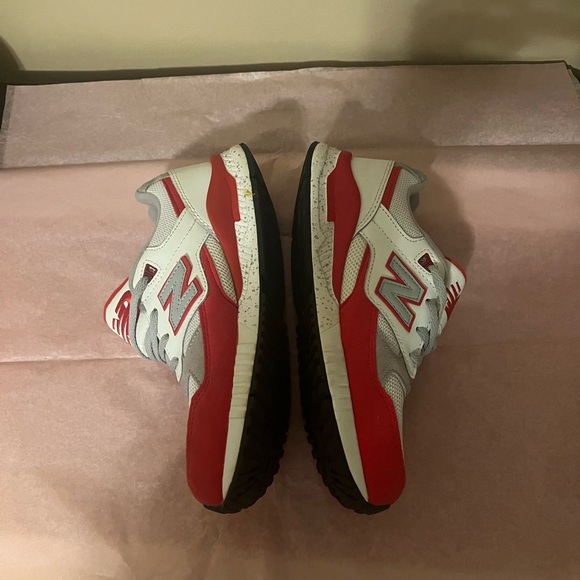 New Balance Kids Red and Gray Sneakers - Picture 5 of 7